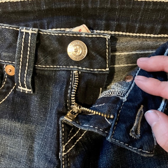 Dark Wash Contrast Stitching True Religion Jeans - Picture 11 of 12